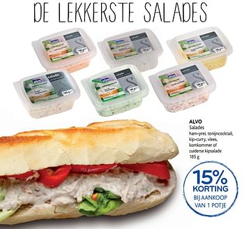 Promoties Alvo salades - Huismerk - Alvo - Geldig van 28/06/2017 tot 11/07/2017 bij Alvo