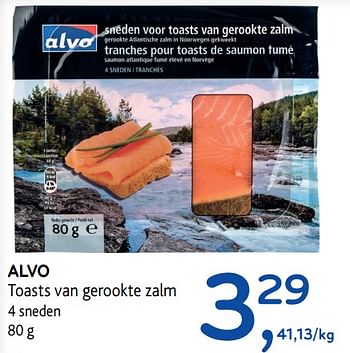 Promoties Alvo toasts van gerookte zalm - Huismerk - Alvo - Geldig van 28/06/2017 tot 11/07/2017 bij Alvo