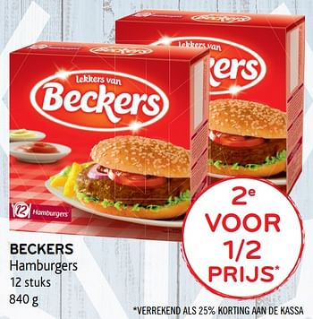 Promoties Beckers hamburgers - Beckers - Geldig van 28/06/2017 tot 11/07/2017 bij Alvo