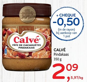 Promotions Calvé pindakaas - Calve - Valide de 28/06/2017 à 11/07/2017 chez Alvo
