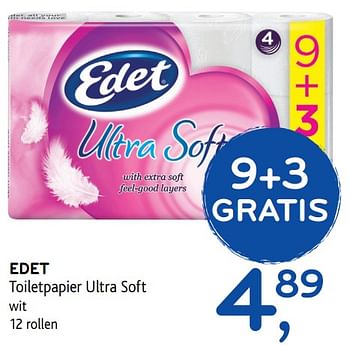 Promoties Edet toiletpapier ultra soft - Edet - Geldig van 28/06/2017 tot 11/07/2017 bij Alvo