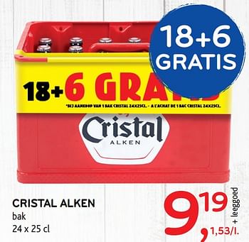 Promoties Cristal alken - Cristal - Geldig van 28/06/2017 tot 11/07/2017 bij Alvo