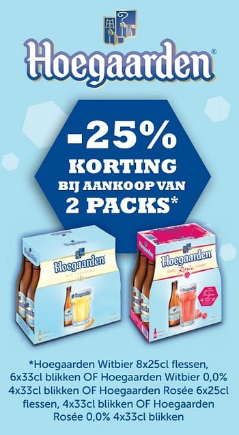 Promoties -25% korting hoegaarden witbier - Hoegaarden - Geldig van 28/06/2017 tot 11/07/2017 bij Alvo