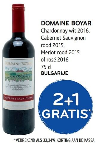Promotions Domaine boyar chardonnay 2015 - Vins rouges - Valide de 28/06/2017 à 11/07/2017 chez Alvo