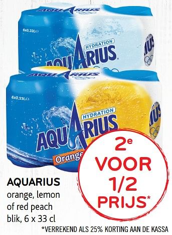 Promotions Aquarius orange, lemon of red peach - Aquarius - Valide de 28/06/2017 à 11/07/2017 chez Alvo
