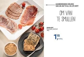 Promoties Excellent provençaals vleesbrood - Excellent - Geldig van 28/06/2017 tot 11/07/2017 bij Alvo