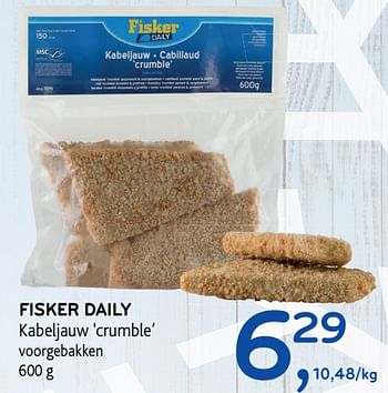 Promoties Fisker daily kabeljauw crumble - Fisker - Geldig van 28/06/2017 tot 11/07/2017 bij Alvo
