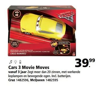 Promoties Cars 3 movie moves cruz - Cars - Geldig van 26/06/2017 tot 30/07/2017 bij Bart Smit