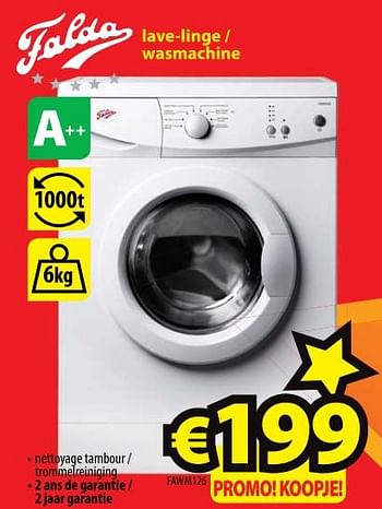 Promoties Falda lave-linge - wasmachine fawm126 - Falda - Geldig van 01/07/2017 tot 31/07/2017 bij ElectroStock