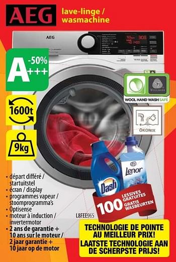 Promoties Aeg lave-linge - wasmachine l8fee965 - AEG - Geldig van 01/07/2017 tot 31/07/2017 bij ElectroStock