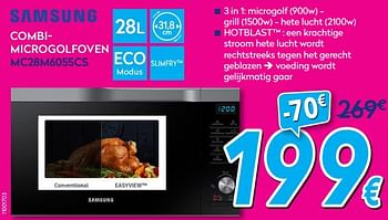 Promoties Samsung combimicrogolfoven mc28m6055cs - Samsung - Geldig van 01/07/2017 tot 31/07/2017 bij Krefel
