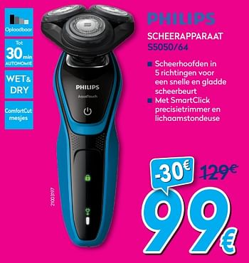 Promoties Philips scheerapparaat s5050-64 - Philips - Geldig van 01/07/2017 tot 31/07/2017 bij Krefel