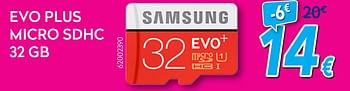 Promoties Samsung evo plus micro sdhc 32 gb - Samsung - Geldig van 01/07/2017 tot 31/07/2017 bij Krefel