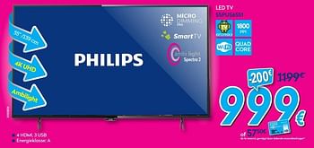 Promotions Philips led tv 55pus6551 - Philips - Valide de 01/07/2017 à 31/07/2017 chez Krefel