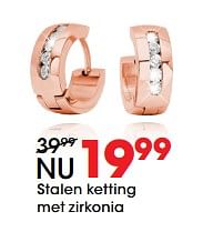 Promoties Stalen ketting met zirkonia - Huismerk - Lucardi - Geldig van 26/06/2017 tot 23/07/2017 bij Lucardi