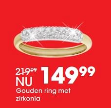 Promoties Gouden ring met zirkonia - Huismerk - Lucardi - Geldig van 26/06/2017 tot 23/07/2017 bij Lucardi