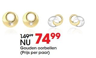 Promoties Gouden oorbellen - Huismerk - Lucardi - Geldig van 26/06/2017 tot 23/07/2017 bij Lucardi