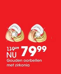 Promoties Gouden oorbellen met zirkonia - Huismerk - Lucardi - Geldig van 26/06/2017 tot 23/07/2017 bij Lucardi