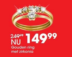 Promoties Gouden ring met zirkonia - Huismerk - Lucardi - Geldig van 26/06/2017 tot 23/07/2017 bij Lucardi