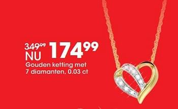 Promoties Gouden ketting met 7 diamanten - Huismerk - Lucardi - Geldig van 26/06/2017 tot 23/07/2017 bij Lucardi