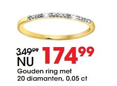 Promoties Gouden ring met 20 diamanten, 0.05 ct - Huismerk - Lucardi - Geldig van 26/06/2017 tot 23/07/2017 bij Lucardi