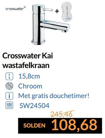 Promoties Crosswater kai wastafelkraan - Crosswater - Geldig van 01/07/2017 tot 31/07/2017 bij Sanitairwinkel