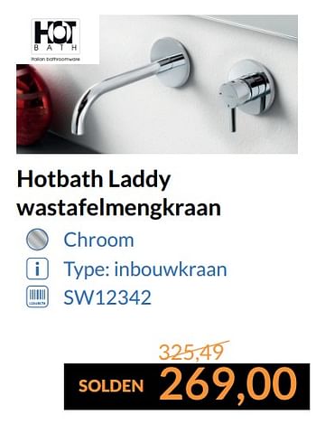 Promoties Hotbath laddy wastafelmengkraan - Hotbath - Geldig van 01/07/2017 tot 31/07/2017 bij Sanitairwinkel