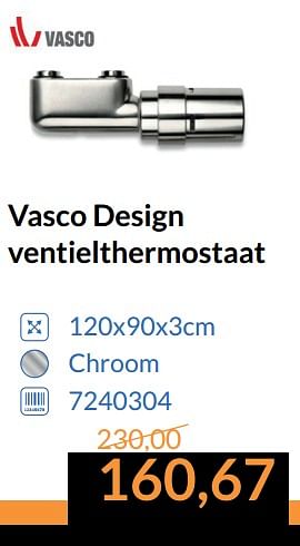 Promoties Vasco design ventielthermostaat - Vasco - Geldig van 01/07/2017 tot 31/07/2017 bij Sanitairwinkel