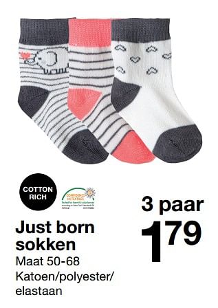 Promoties Just born sokken - Huismerk - Zeeman  - Geldig van 01/07/2017 tot 31/12/2017 bij Zeeman