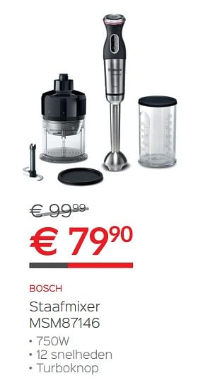 Promoties Bosch staafmixer msm87146 - Bosch - Geldig van 29/06/2017 tot 31/07/2017 bij ShopWillems