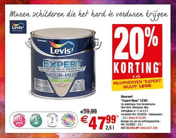 Promoties Muurverf expert muur levis - Levis - Geldig van 11/07/2017 tot 24/07/2017 bij Brico