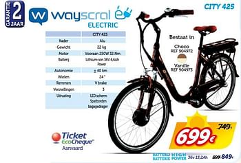 Promoties Electric city 425 - Wayscrall - Geldig van 10/07/2017 tot 08/08/2017 bij Auto 5