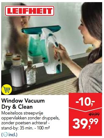 Promoties Window vacuum dry + clean - Leifheit - Geldig van 12/07/2017 tot 25/07/2017 bij Makro