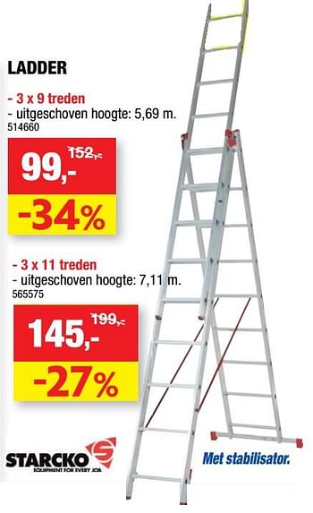 Promoties Ladder - Starcko - Geldig van 12/07/2017 tot 31/07/2017 bij Hubo