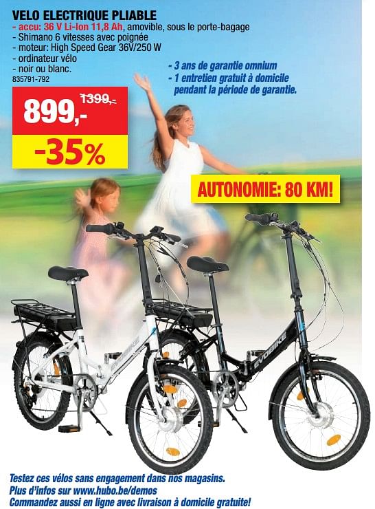 Velo electrique pliable discount hubo