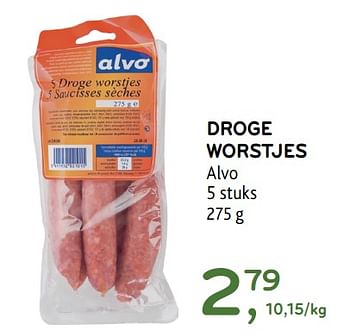Promoties Droge worstjes - Huismerk - Alvo - Geldig van 12/07/2017 tot 25/07/2017 bij Alvo