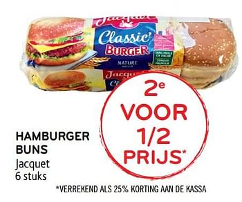Promotions Hamburger buns jacquet - Jacquet - Valide de 12/07/2017 à 25/07/2017 chez Alvo