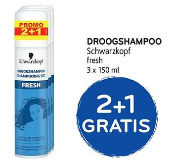 Promoties Droogshampoo schwarzkopf - Schwarzkopf - Geldig van 12/07/2017 tot 25/07/2017 bij Alvo