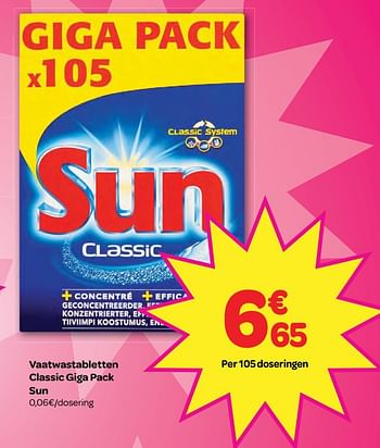 Carrefour Promotie Vaatwastabletten Classic Giga Pack Sun Sun Huishouden Geldig Tot 18 07 17 Promobutler