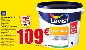 Promoties Acryl plafondverf levis - Levis - Geldig van 18/07/2017 tot 07/08/2017 bij BricoPlanit