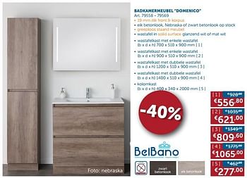 Promotions Badkamermeubel domenico - Belbano - Valide de 24/07/2017 à 21/08/2017 chez Zelfbouwmarkt