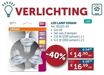 Promoties Led lamp osram - Osram - Geldig van 24/07/2017 tot 21/08/2017 bij Zelfbouwmarkt
