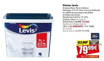 Promotions Primer levis - Levis - Valide de 18/07/2017 à 07/08/2017 chez BricoPlanit