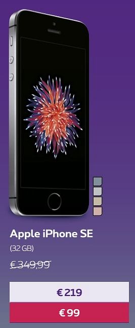 Promotions Apple iphone se - Apple - Valide de 03/07/2017 à 31/08/2017 chez Proximus