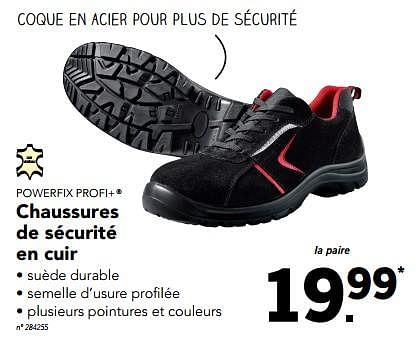 powerfix chaussures de sécurité en cuir