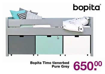 Promoties Bopita timo tienerbed pure grey - Bopita - Geldig van 04/06/2017 tot 30/07/2017 bij Baby & Tiener Megastore