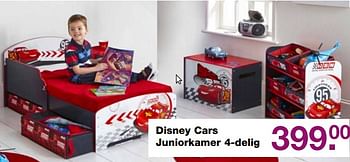 Promoties Disney cars juniorkamer 4-delig - Cars - Geldig van 04/06/2017 tot 30/07/2017 bij Baby & Tiener Megastore