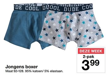 Promoties Jongens boxer - Huismerk - Zeeman  - Geldig van 22/07/2017 tot 28/07/2017 bij Zeeman