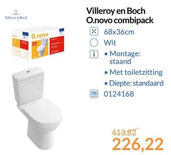 Promoties Villeroy en boch o.novo combipack - Villeroy & boch - Geldig van 01/08/2017 tot 31/08/2017 bij Sanitairwinkel