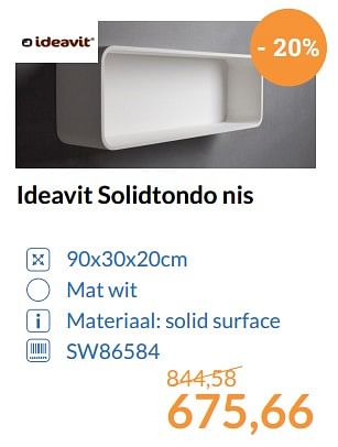 Promoties Ideavit solidtondo nis - Ideavit - Geldig van 01/08/2017 tot 31/08/2017 bij Sanitairwinkel